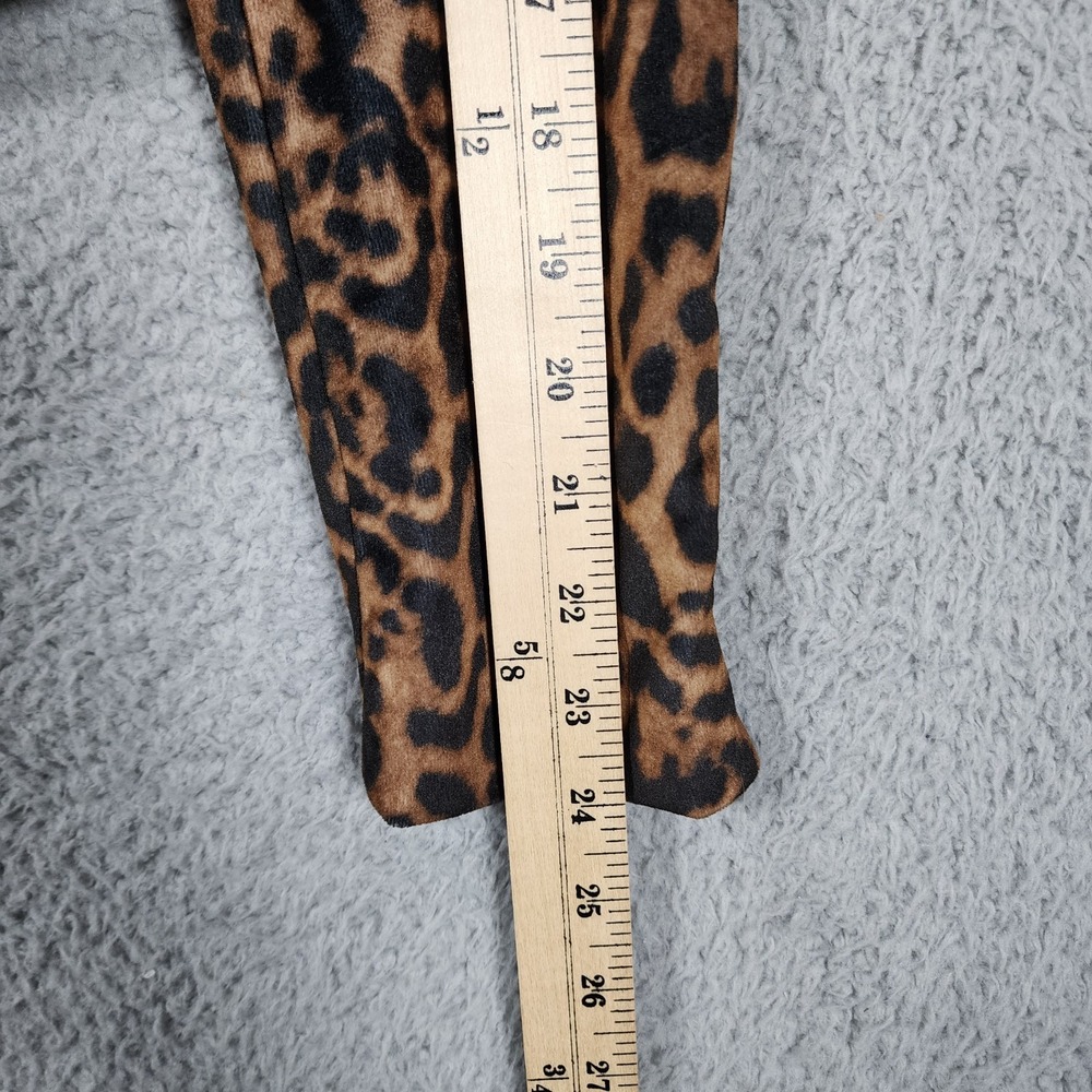 Bebe Leopard Print Moto Jacket Womens S Black Brown Front Zip Mob Wife Rock Y2K - Picture 4 of 14